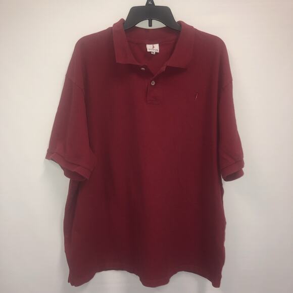 Regatta Sport Button Up Adult 3XL Mens Red Short Sleeve Cotton Blend Polo - Picture 1 of 8